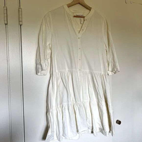 Apiece Apart | Dresses | Apiece Apart Maurino Tiered Linen And Cottonblend  Twill Mini Dress White | Poshmark